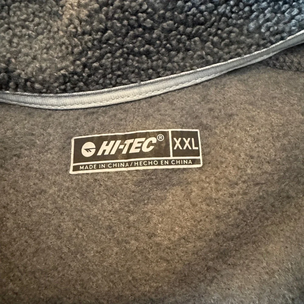 Hi-Tec Mens 1/4 Zip Fleece Pullover XXL Gray Sherpa Gorpcore Outdoor Active
